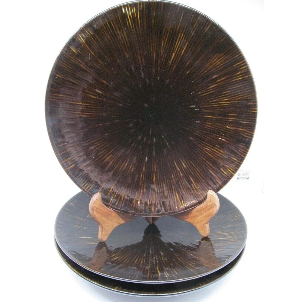 Z Gallerie Coffee Dark Brown Set Of Three  11 1/2